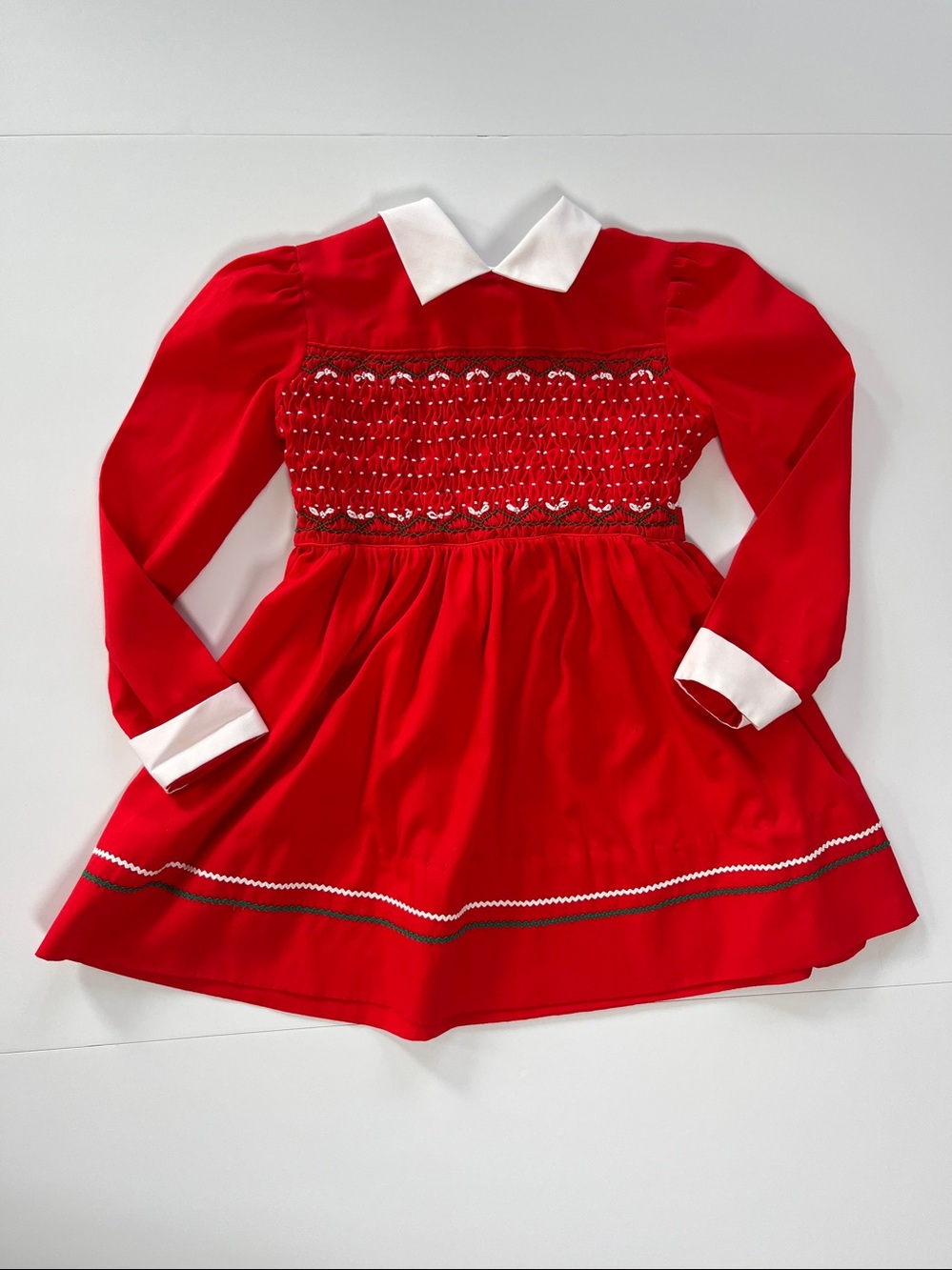 Polly Flinders Hand Smocked Red Dress - Size 6X